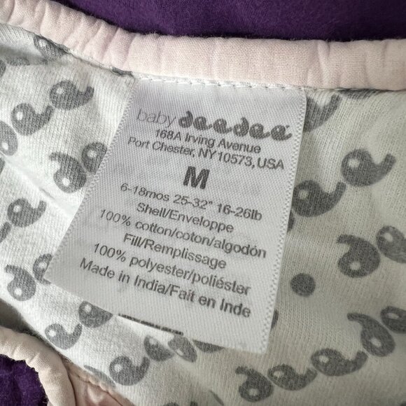 Baby deedee Sleep Sack Nest Warm Sleeping Bag Purple Large 6-18 Months - Picture 2 of 8